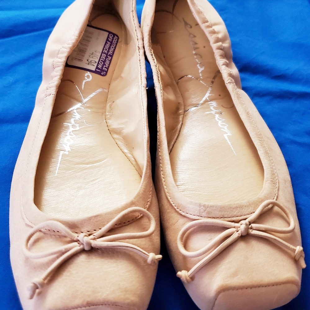 Jessica Simpson pink leather ballet flats NEW